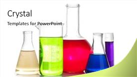  Presentation with test tubes - PPT layouts with isolated on white laboratory glassware background and a white colored foreground