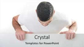  Presentation with blank whiteboard isolated on white - Beautiful slides featuring isolated on white looking down backdrop and a light gray colored foreground