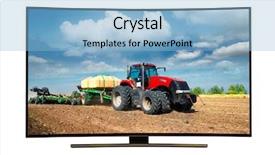  Presentation with spring modern - Theme enhanced with isolated on white modern tractor background and a light blue colored foreground