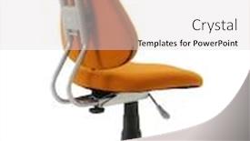  Presentation with office chair - PPT theme having isolated-on-white-orange-office background and a light gray colored foreground
