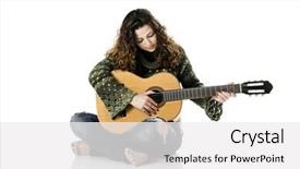  Presentation with guitar - Amazing PPT layouts having isolated on white playing music backdrop and a white colored foreground