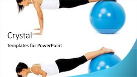  Presentation with healthy building - Beautiful presentation theme featuring the hall against green backdrop and a light blue colored foreground