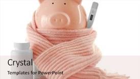  Presentation with swine flu - PPT theme having isolated on white swine flu background and a coral colored foreground