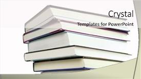  Presentation with stack books - Presentation design having isolated on white vantage point background and a pink colored foreground