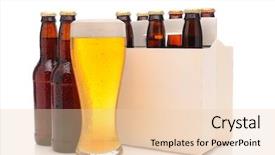  Presentation with beer - PPT theme with isolated on white with reflection background and a lemonade colored foreground