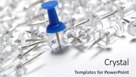  Presentation with pencils blue one yellow - PPT theme consisting of isolated one blue push-pin background and a sky blue colored foreground