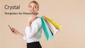  Presentation with cheerful - Audience pleasing presentation consisting of isolated over beige wall backgound backdrop and a lemonade colored foreground