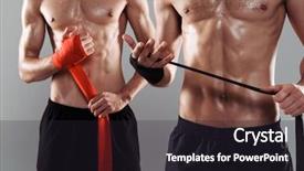  Presentation with boxing - Theme featuring isolated over gray background wrap background and a wine colored foreground