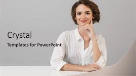  Presentation with wall - Theme with isolated over grey wall background background and a light gray colored foreground