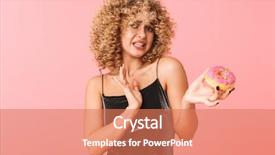  Presentation with donuts pink - Cool new slide deck with isolated over pink background refuse backdrop and a  colored foreground