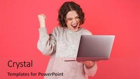  Presentation with cheerful - PPT theme with isolated over pink background work background and a coral colored foreground