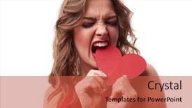  Presentation with lady - Colorful PPT theme enhanced with isolated over white background sassy backdrop and a red colored foreground