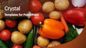  Presentation with vegetables - Slide deck featuring isolated over white flat layout background and a  colored foreground