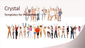  Presentation with team - Colorful theme enhanced with isolated over white hurray team backdrop and a lemonade colored foreground