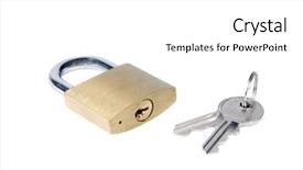  Presentation with padlock - Theme enhanced with isolated padlock and key on white background and a white colored foreground