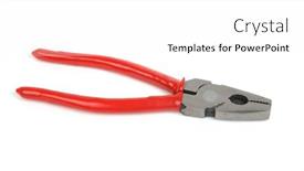  Presentation with biology red - Slides consisting of isolated-pair-of-red-pliers background and a white colored foreground