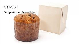  Presentation with white christmas - Colorful presentation enhanced with isolated-panetone-and-box backdrop and a white colored foreground