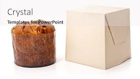  Presentation with outside the box - Amazing theme having isolated panetone xmas cake and box on white background for christmas backdrop and a white colored foreground