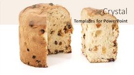  Presentation with cake - Amazing slides having isolated-panettone-and-slice-fruit backdrop and a lemonade colored foreground