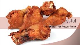  Presentation with fried chicken - Slides having isolated-pieces-of-fried-chicken background and a red colored foreground
