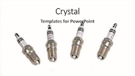  Presentation with spark - Slide set featuring isolated platinum spark plugs background and a white colored foreground