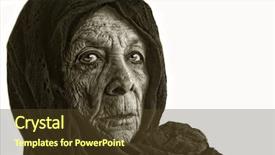  Presentation with elderly depression - Amazing PPT theme having isolated portrait of an elderly backdrop and a tawny brown colored foreground