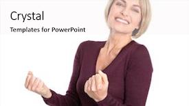  Presentation with pretty 3d animation - PPT layouts enhanced with isolated pretty mature blond woman background and a white colored foreground