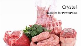  Presentation with raw meat - Slide deck featuring isolated raw meat background and a pink colored foreground