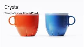  Presentation with fade blue painted red white - Cool new slide deck with isolated red and blue cups backdrop and a  colored foreground