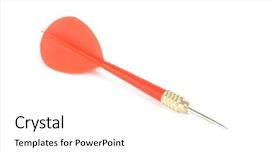  Presentation with red - PPT theme enhanced with isolated red dart on white background and a white colored foreground