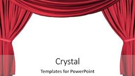  Presentation with theater curtains - Theme featuring isolated red draped theater curtains background and a white colored foreground