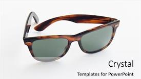  Presentation with retro - Slides with isolated retro tortoiseshell sun glasses background and a white colored foreground