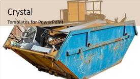  Presentation with rubbish dump vehicle safety - Slides consisting of isolated rubbish skip full background and a coral colored foreground