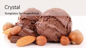  Presentation with chocolate ice cream - Cool new PPT layouts with fruits chocolate - isolated scoop of ice cream backdrop and a lemonade colored foreground