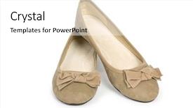  Presentation with scroll paper isolated on white - Cool new presentation theme with isolated shoes on a white backdrop and a  colored foreground