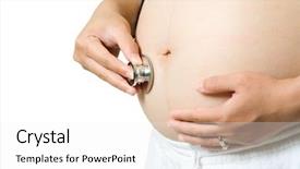  Presentation with heartbeat - Presentation theme consisting of child s hand caresses - isolated shot of a pregnant background and a white colored foreground
