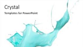  Presentation with paint splatter - Presentation theme having isolated shot of cyan paint background and a white colored foreground