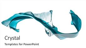  Presentation with freeze - PPT theme having isolated shot of freeze motion of blue transparent silk isolated on white background background and a white colored foreground