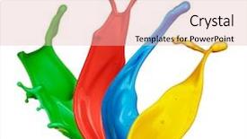  Presentation with splashing - Audience pleasing PPT theme consisting of isolated shot of paint splashing backdrop and a lemonade colored foreground