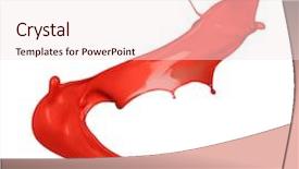  Presentation with splashing - Amazing PPT theme having isolated shot of paint splashing backdrop and a sky blue colored foreground