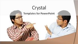  Presentation with cheating - PPT layouts with isolated shot of two men playing poker with one of them get caught for cheating background and a white colored foreground