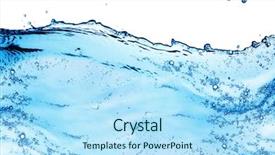  Presentation with splashing - Colorful presentation theme enhanced with isolated shot of water splashing backdrop and a light blue colored foreground