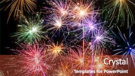  Presentation with shots - Slide set having isolated shots of fireworks blasts background and a tawny brown colored foreground