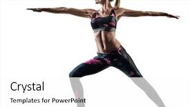  Presentation with pilates - Audience pleasing PPT theme consisting of warriors - one caucasian woman exercising pilates backdrop and a white colored foreground
