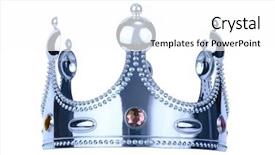  Presentation with king crown - Presentation theme having isolated silwer king crown background and a white colored foreground