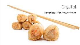  Presentation with roll - Beautiful presentation featuring isolated-spring-roll backdrop and a white colored foreground