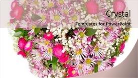  Presentation with heart flowers - Slide set enhanced with summers flowers heart floral collage background and a soft green colored foreground