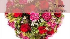  Presentation with heart flowers - Amazing slide deck having summers flowers heart floral collage backdrop and a coral colored foreground