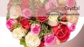  Presentation with heart flowers - PPT theme consisting of summers flowers heart floral collage background and a soft green colored foreground