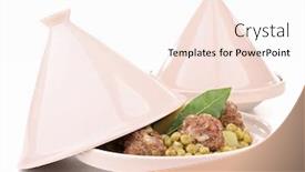  Presentation with meatball - Cool new PPT layouts with isolated tajine with meatball and pea backdrop and a sky blue colored foreground